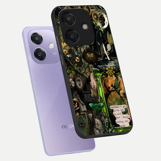  Mystic Woods Secret phone case For Oppo A3x 5G showing premium glass back cover with detailed artwork