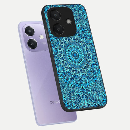  Ocean Bloom Mandala phone case For Oppo A3x 5G showing premium glass back cover with detailed artwork