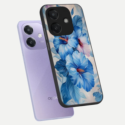  Ocean Hibiscus Grace phone case For Oppo A3x 5G showing premium glass back cover with detailed artwork