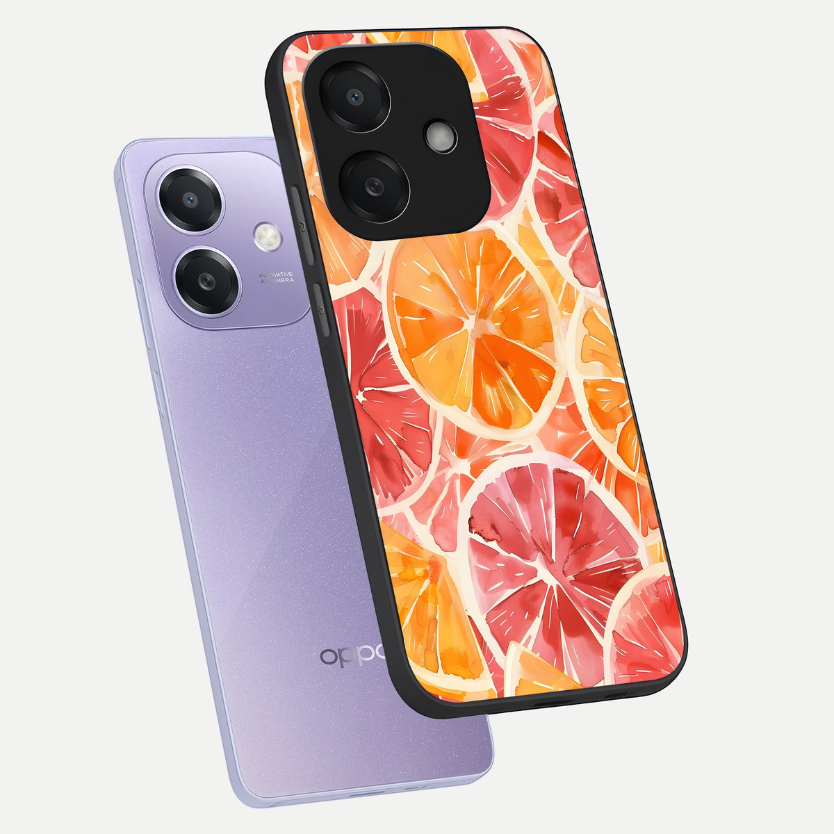  Orange Fruits Pattern phone case For Oppo A3x 5G showing premium glass back cover with detailed artwork