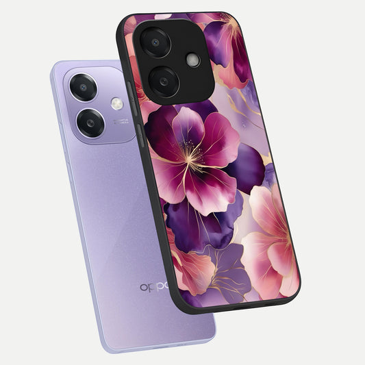  Pink Bouquet Florals phone case For Oppo A3x 5G showing premium glass back cover with detailed artwork