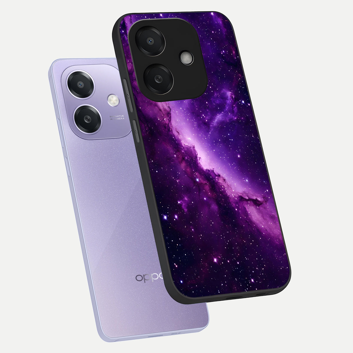  Purple Shade Sky phone case For Oppo A3x 5G showing premium glass back cover with detailed artwork