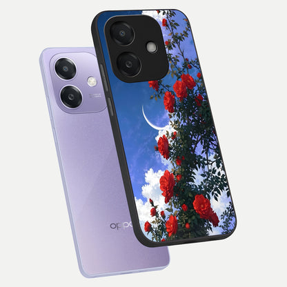  Rose Drift Flowers phone case For Oppo A3x 5G showing premium glass back cover with detailed artwork