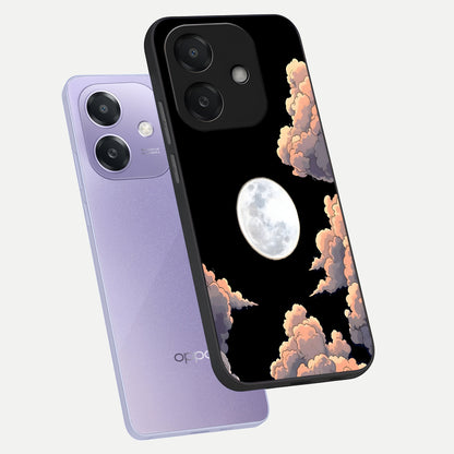 Shade Cloud Moon phone case For Oppo A3x 5G showing premium glass back cover with detailed artwork