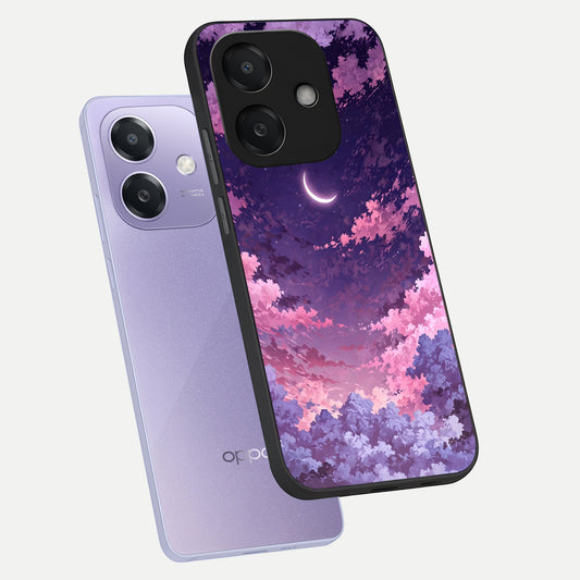  Sky Drift Clouds phone case For Oppo A3x 5G showing premium glass back cover with detailed artwork