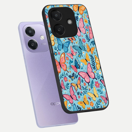  Spring Wing Garden phone case For Oppo A3x 5G showing premium glass back cover with detailed artwork