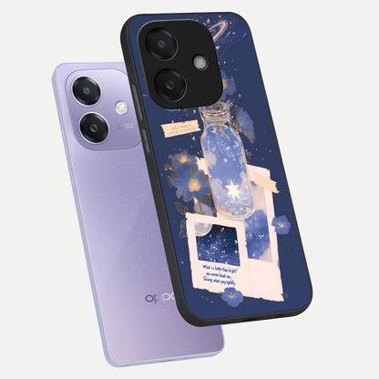  Starlit Cosmic Jar phone case For Oppo A3x 5G showing premium glass back cover with detailed artwork