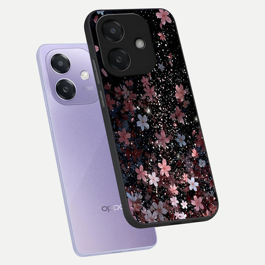  Starlit Flower Dreams phone case For Oppo A3x 5G showing premium glass back cover with detailed artwork