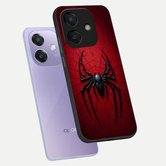  Superhero Web Emblem phone case For Oppo A3x 5G showing premium glass back cover with detailed artwork