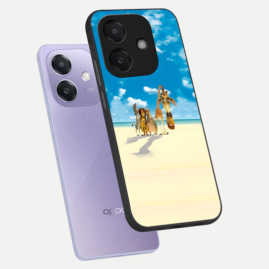  Tropical Fun Squad phone case For Oppo A3x 5G showing premium glass back cover with detailed artwork