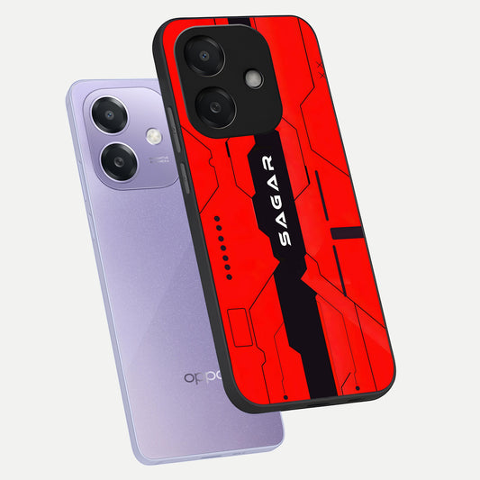  Voltage Rise CYBERPUNK Custom Name phone case For Oppo A3x 5G showing premium custom name glass back cover