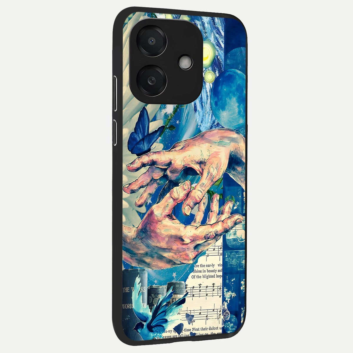  Aesthetic Divider back cover For Oppo A3x 5G slim fit glass case with vibrant aesthetic design