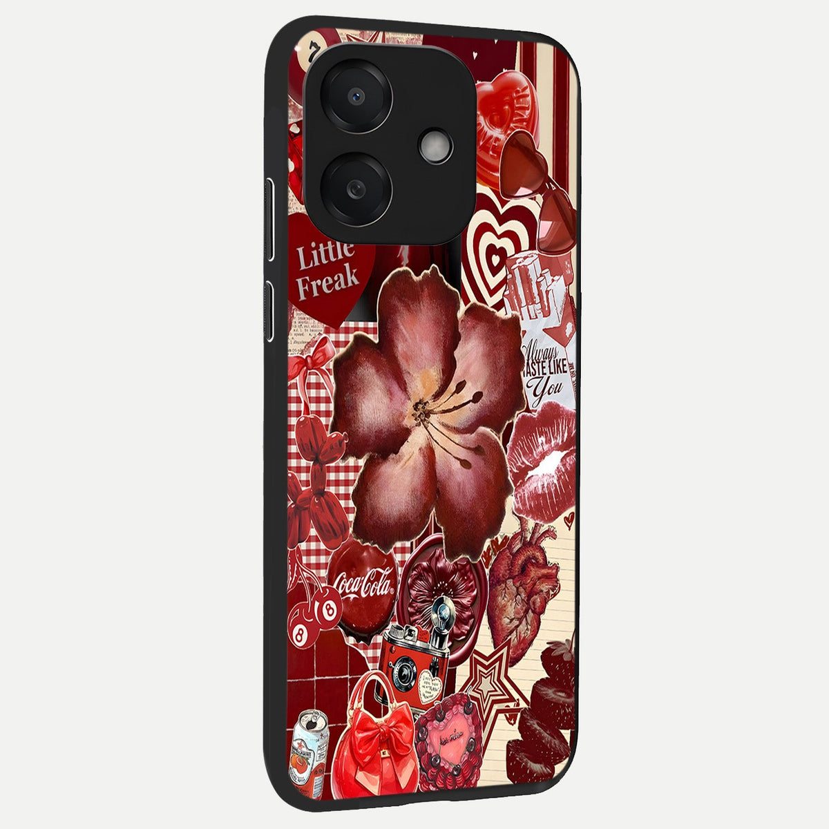  Aesthetic Little Freak back cover For Oppo A3x 5G slim fit glass case with vibrant aesthetic design