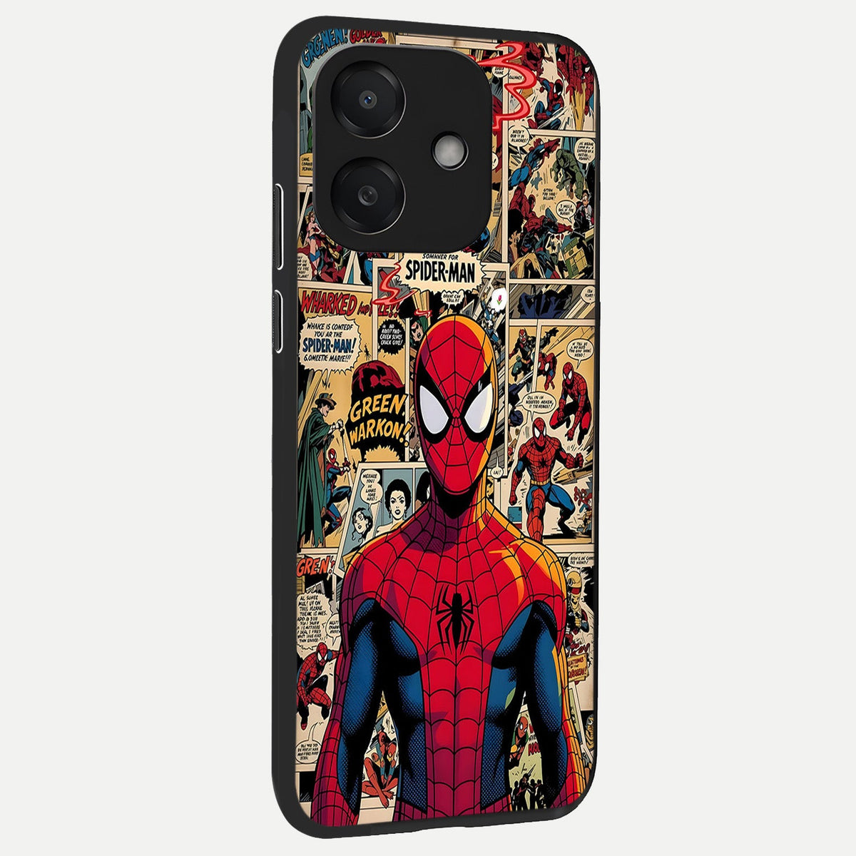  Aesthetic Spider back cover For Oppo A3x 5G slim fit glass case with vibrant aesthetic design