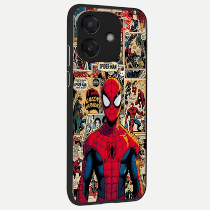  Aesthetic Spider back cover For Oppo A3x 5G slim fit glass case with vibrant aesthetic design