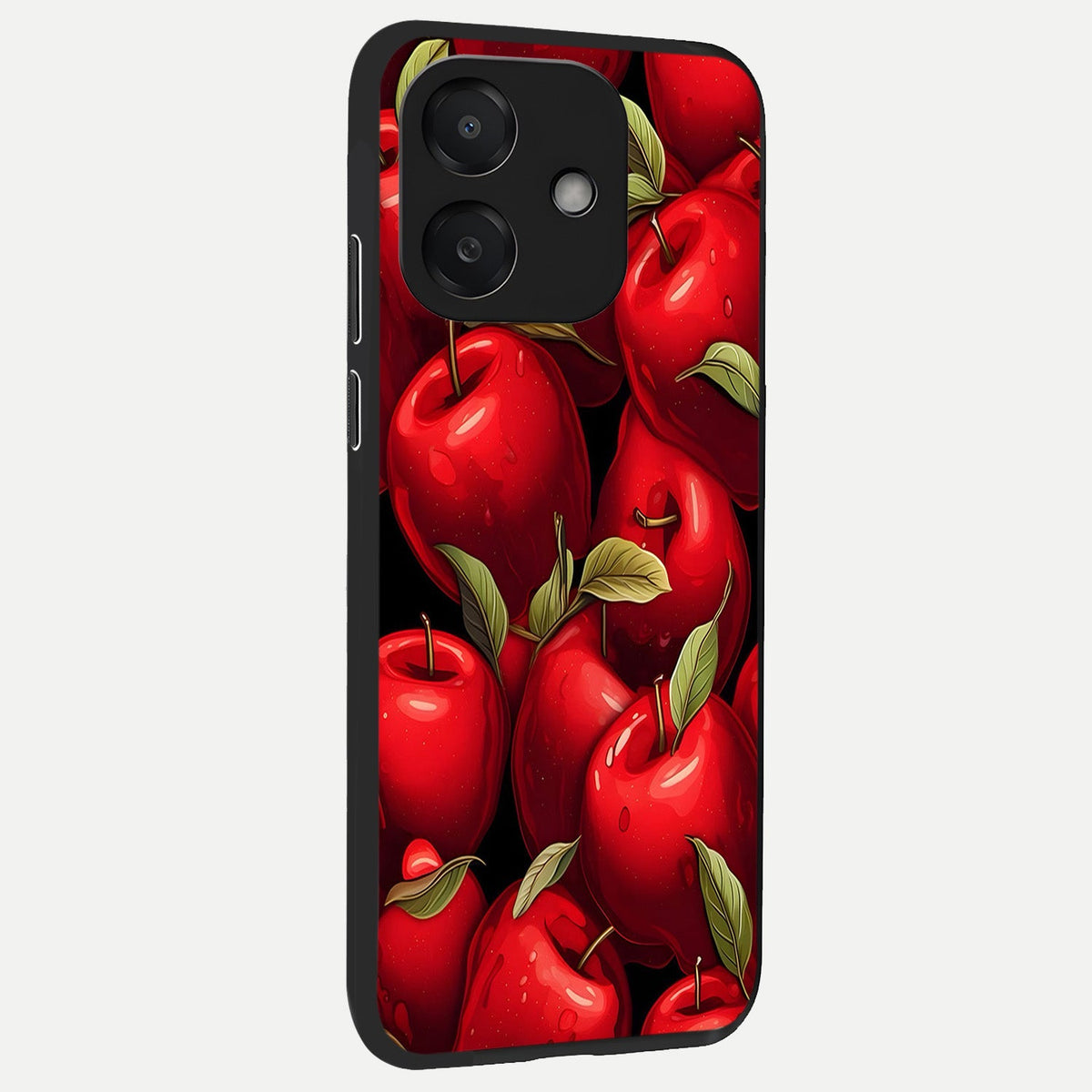  Apple Pattern back cover For Oppo A3x 5G slim fit glass case with vibrant aesthetic design