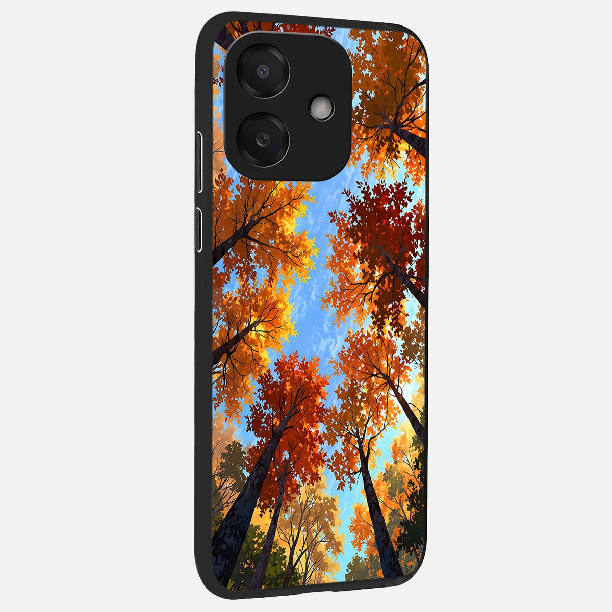  Autumn Sky Rise back cover For Oppo A3x 5G slim fit glass case with vibrant aesthetic design