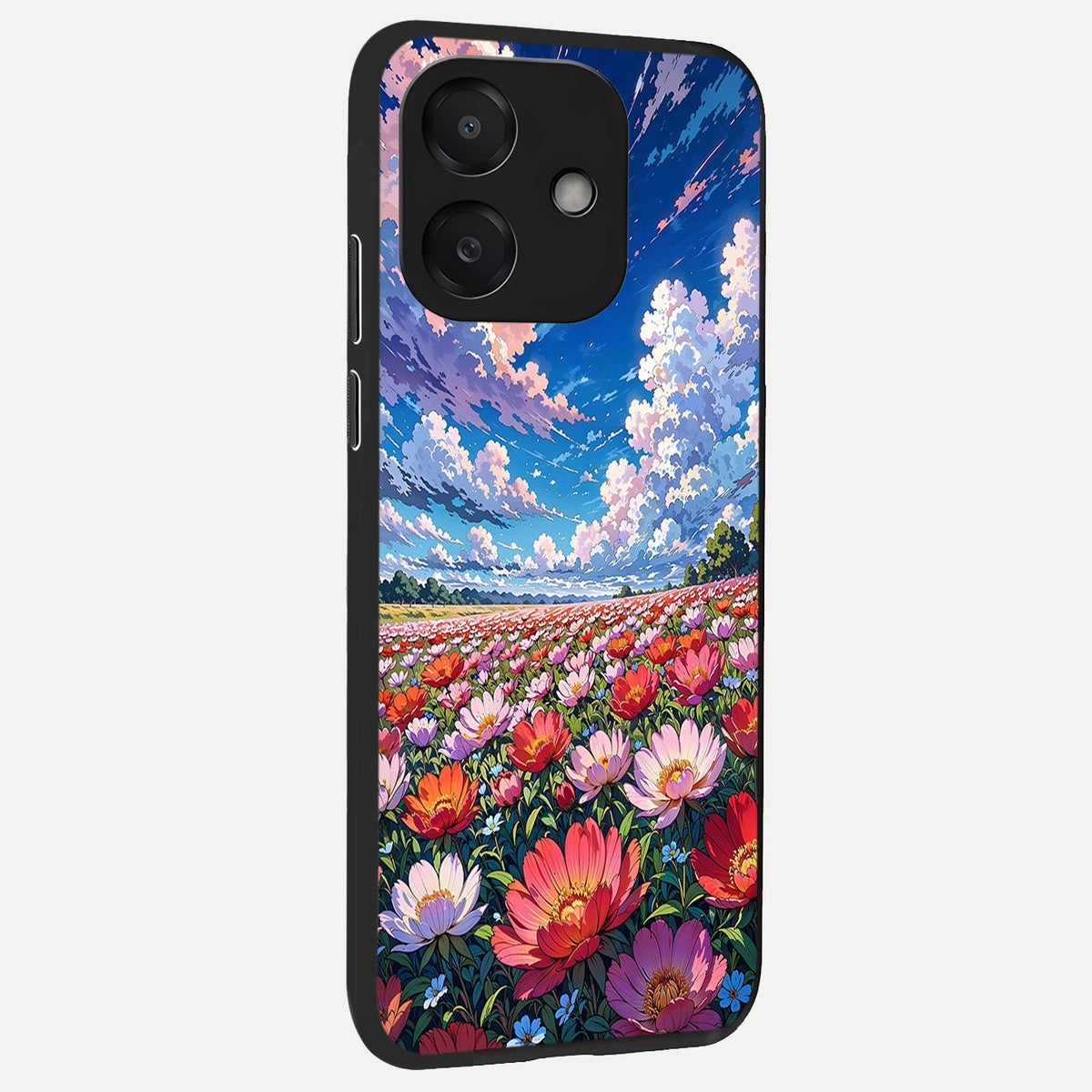  Blossom Sky Field back cover For Oppo A3x 5G slim fit glass case with vibrant aesthetic design