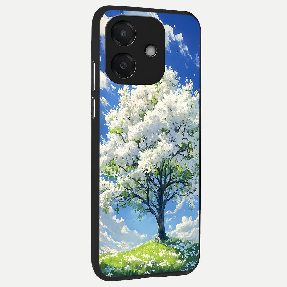  Blossom Sky Serenity back cover For Oppo A3x 5G slim fit glass case with vibrant aesthetic design