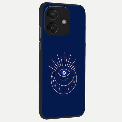 Blue Evil Eye back cover For Oppo A3x 5G slim fit glass case with vibrant aesthetic design