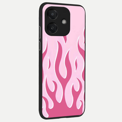  Blush Flame Energy back cover For Oppo A3x 5G slim fit glass case with vibrant aesthetic design