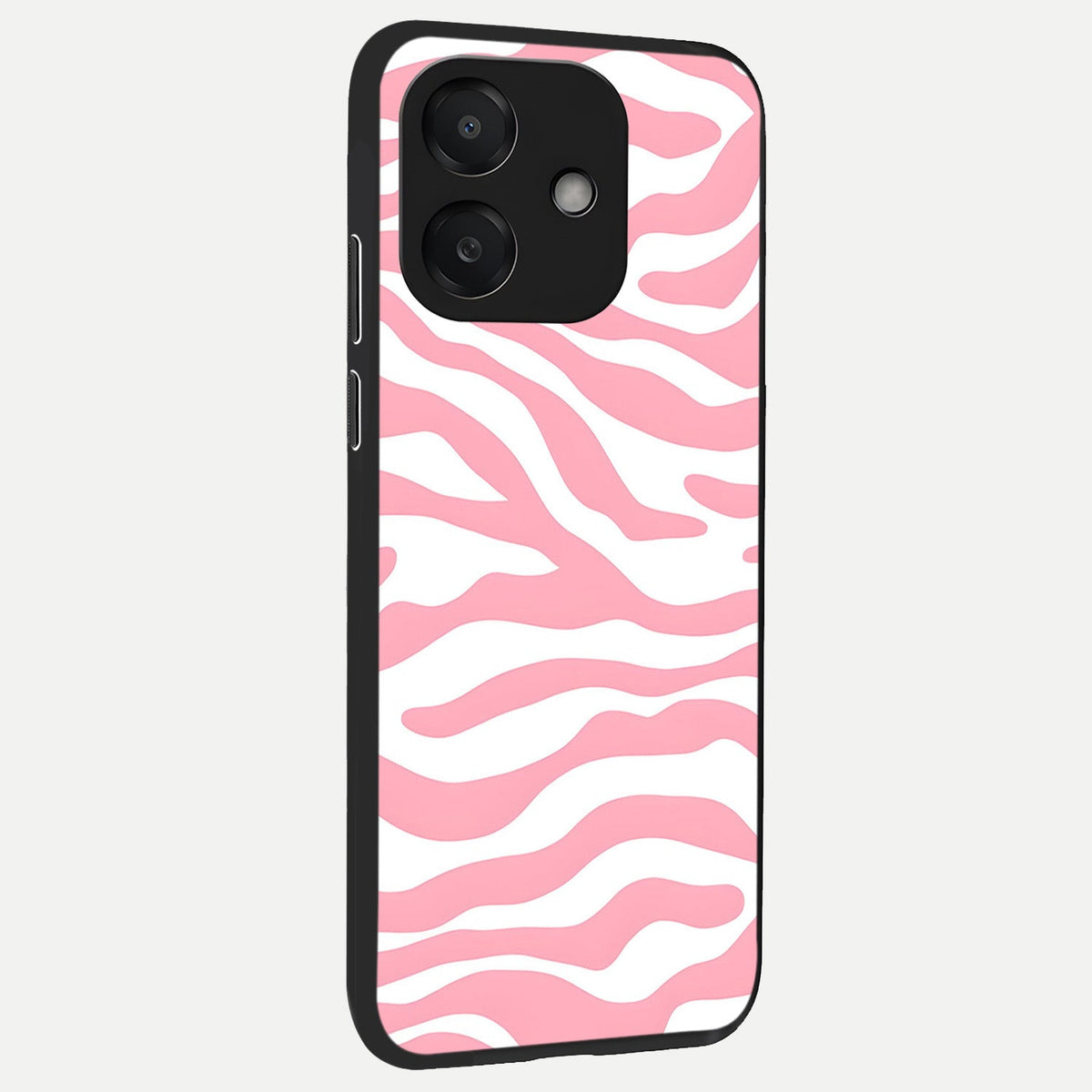  Blush Zebra Flow back cover For Oppo A3x 5G slim fit glass case with vibrant aesthetic design