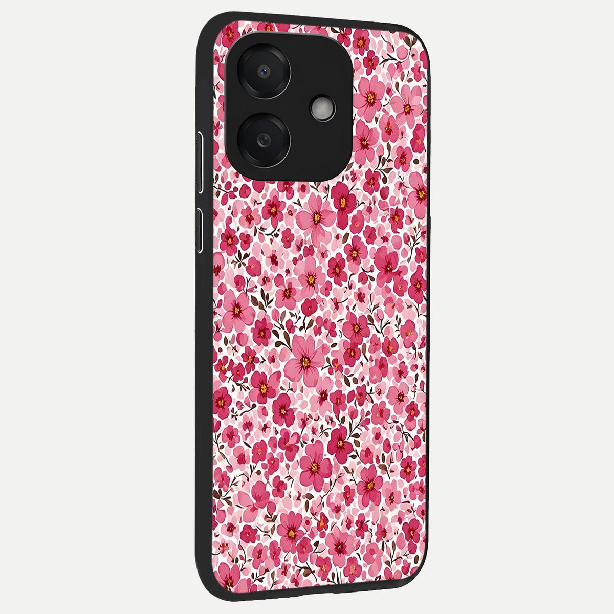  Cherry Blossom Charm back cover For Oppo A3x 5G slim fit glass case with vibrant aesthetic design