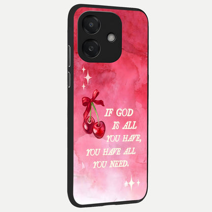  Cherry Quote back cover For Oppo A3x 5G slim fit glass case with vibrant aesthetic design