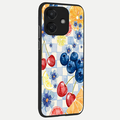  Citrus Bloom Joy back cover For Oppo A3x 5G slim fit glass case with vibrant aesthetic design