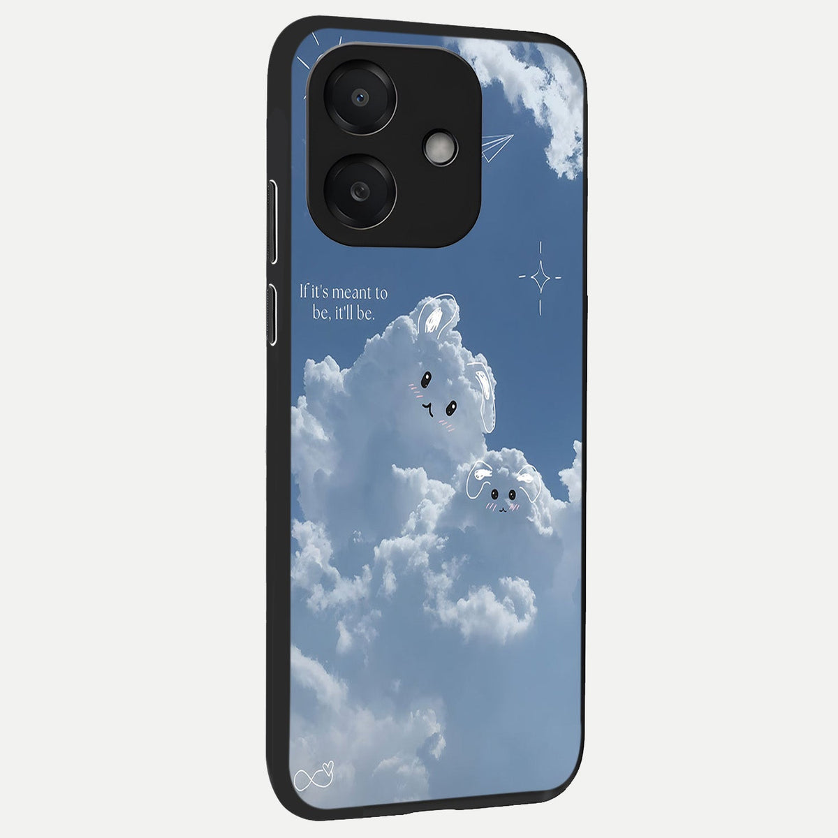 Cloud Bunny Dreams back cover For Oppo A3x 5G slim fit glass case with vibrant aesthetic design
