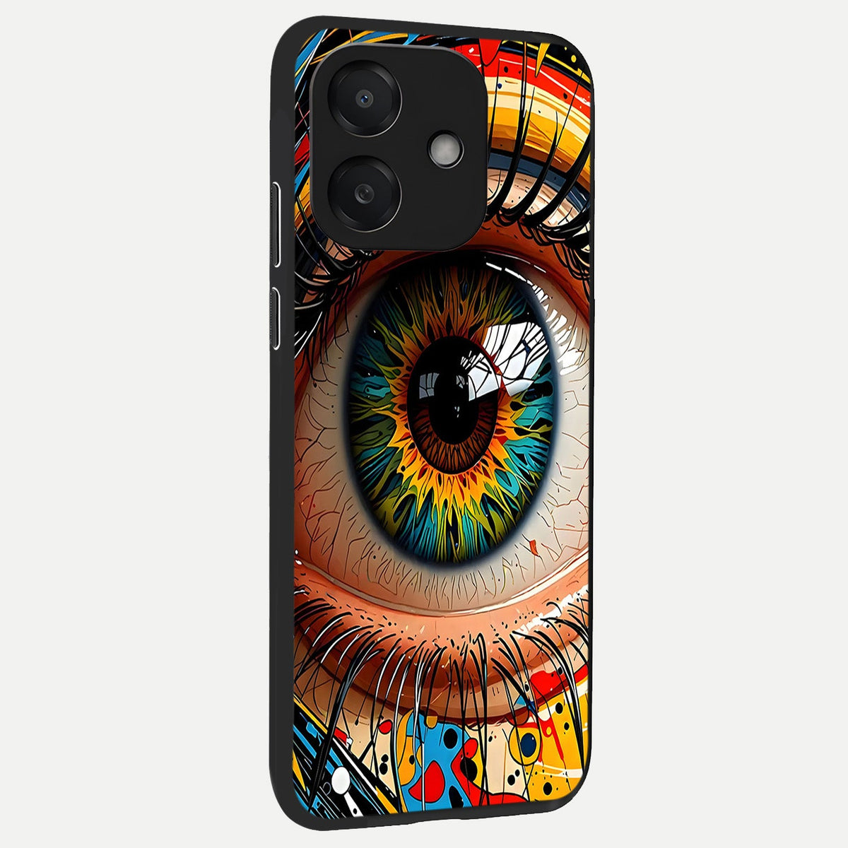  Colorful Eye back cover For Oppo A3x 5G slim fit glass case with vibrant aesthetic design