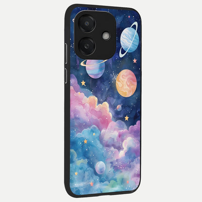  Cosmic Planet Dreams back cover For Oppo A3x 5G slim fit glass case with vibrant aesthetic design