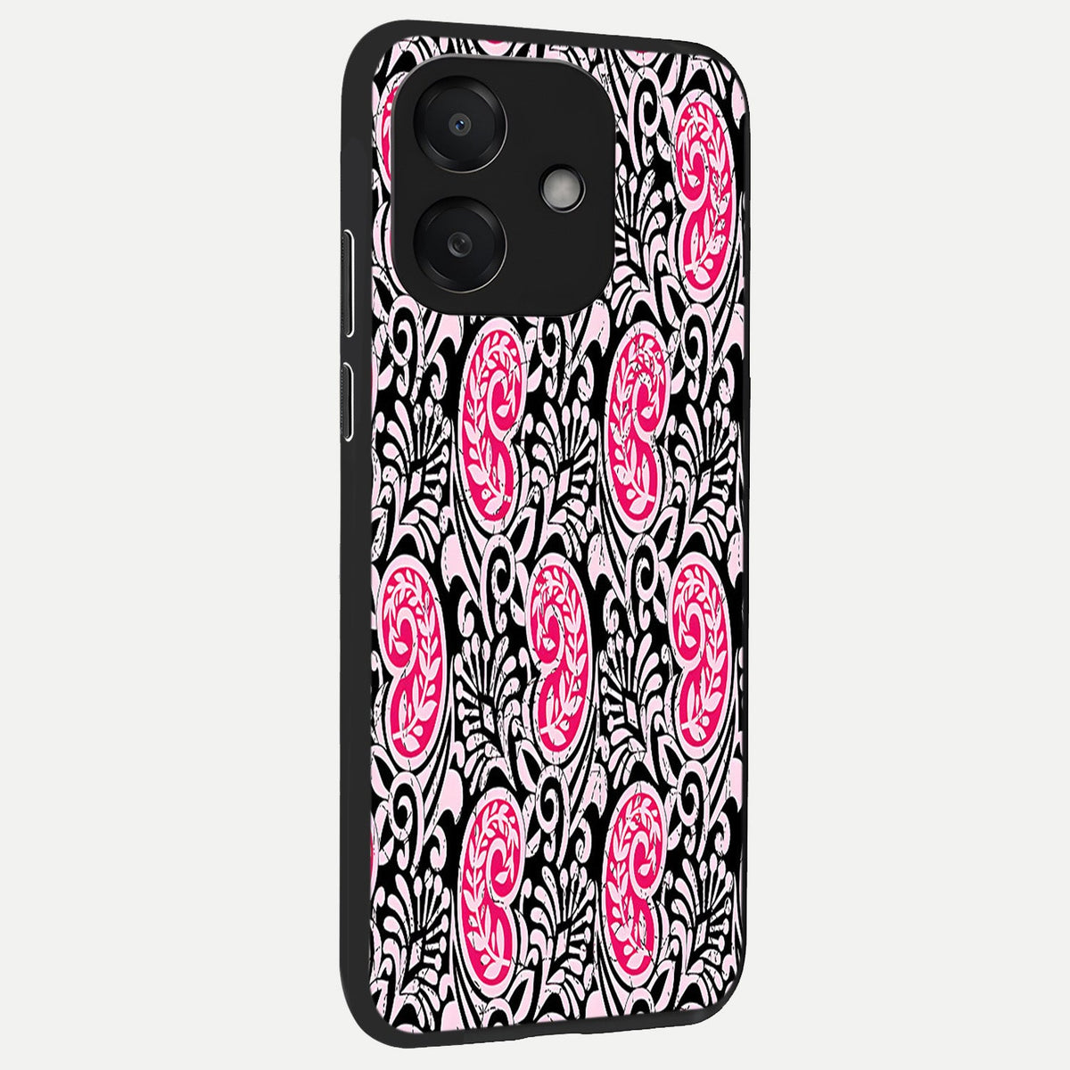  Crimson Paisley Charm back cover For Oppo A3x 5G slim fit glass case with vibrant aesthetic design