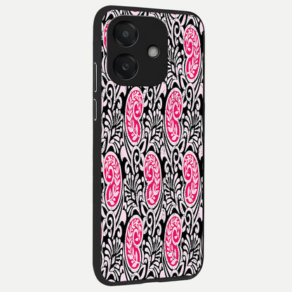  Crimson Paisley Charm back cover For Oppo A3x 5G slim fit glass case with vibrant aesthetic design