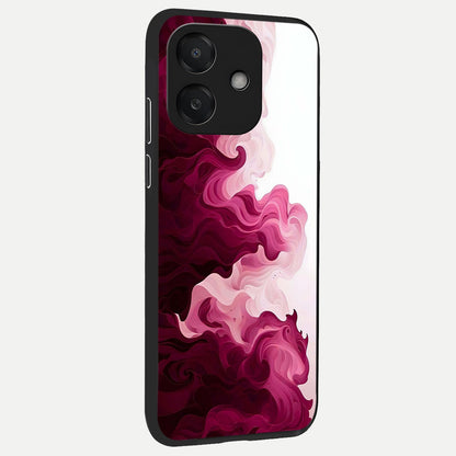  Crimson Wave Flow back cover For Oppo A3x 5G slim fit glass case with vibrant aesthetic design