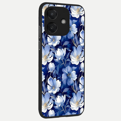  Cute Floral Patterns back cover For Oppo A3x 5G slim fit glass case with vibrant aesthetic design