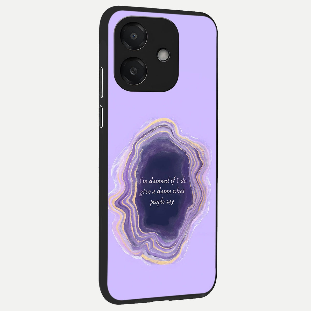  Damned People Quote back cover For Oppo A3x 5G slim fit glass case with vibrant aesthetic design