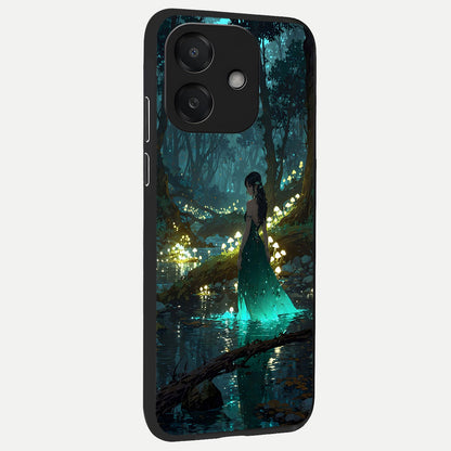  Enchanted Forest Glow back cover For Oppo A3x 5G slim fit glass case with vibrant aesthetic design