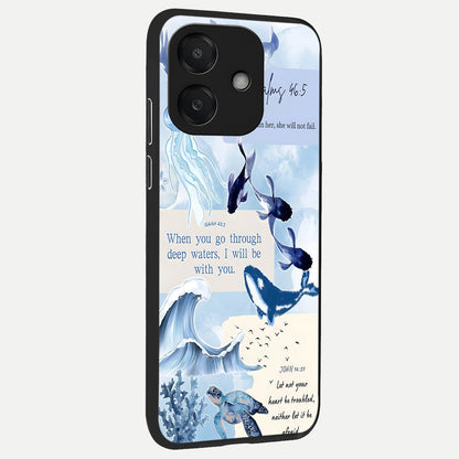  Faithful Ocean Promise back cover For Oppo A3x 5G slim fit glass case with vibrant aesthetic design