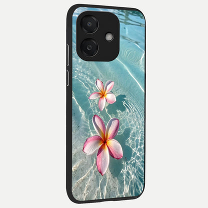  Floating Bloom Bliss back cover For Oppo A3x 5G slim fit glass case with vibrant aesthetic design