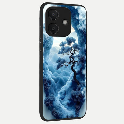  Frozen Serenity Gate back cover For Oppo A3x 5G slim fit glass case with vibrant aesthetic design