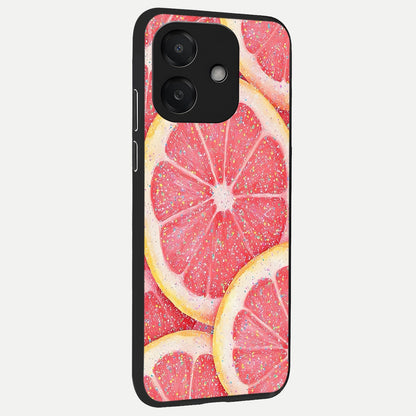  Glitter Grapefruit back cover For Oppo A3x 5G slim fit glass case with vibrant aesthetic design