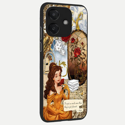  Golden Dream Belle back cover For Oppo A3x 5G slim fit glass case with vibrant aesthetic design