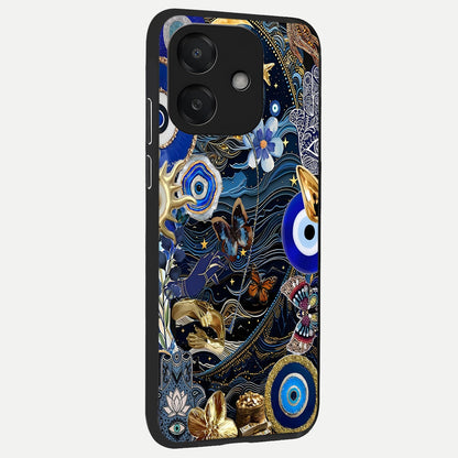  Golden Moon Magic back cover For Oppo A3x 5G slim fit glass case with vibrant aesthetic design