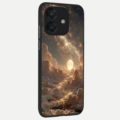  Golden Sky Dream back cover For Oppo A3x 5G slim fit glass case with vibrant aesthetic design