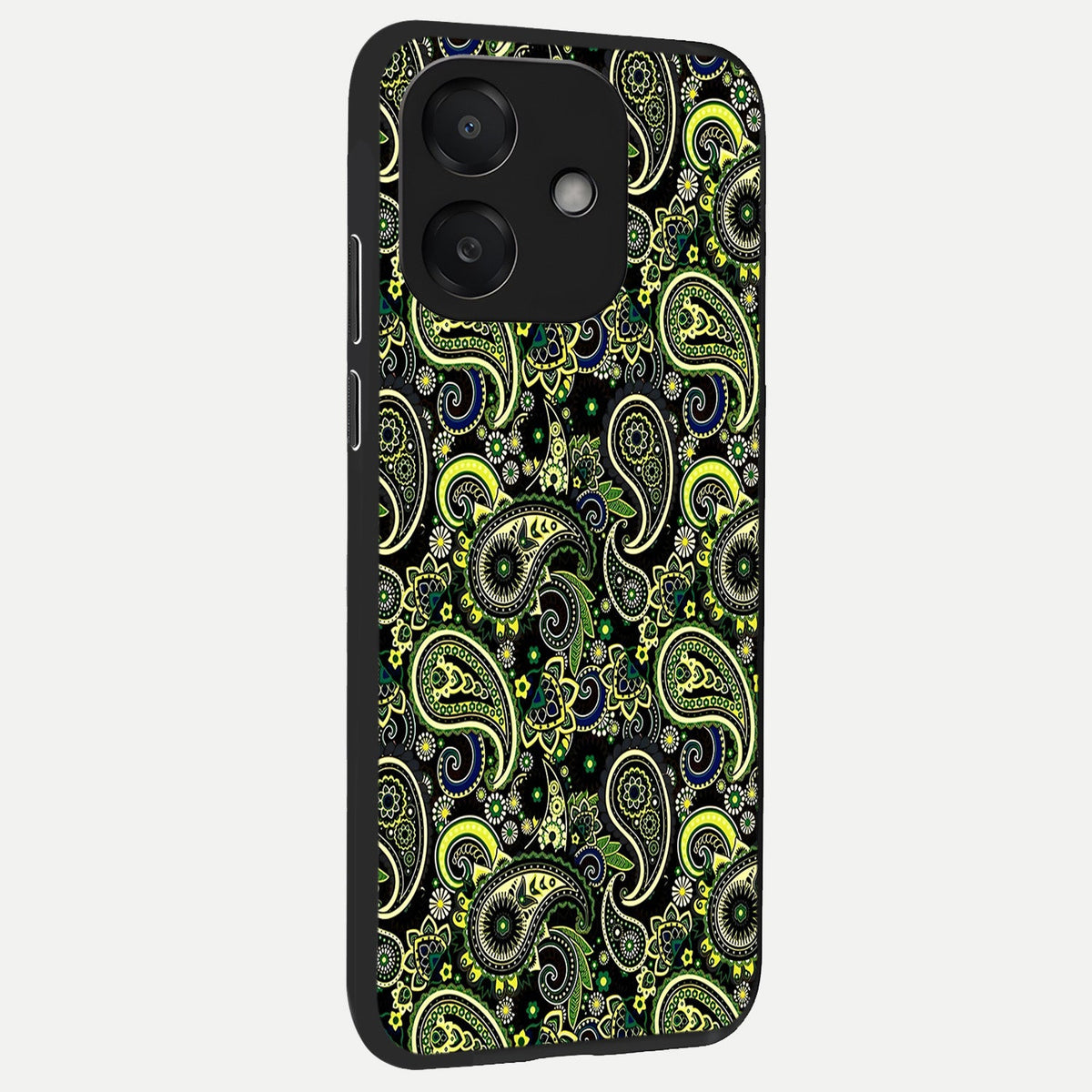 Green Lemon back cover For Oppo A3x 5G slim fit glass case with vibrant aesthetic design