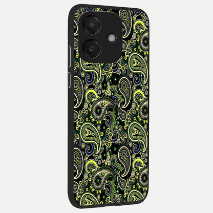  Green Lemon back cover For Oppo A3x 5G slim fit glass case with vibrant aesthetic design