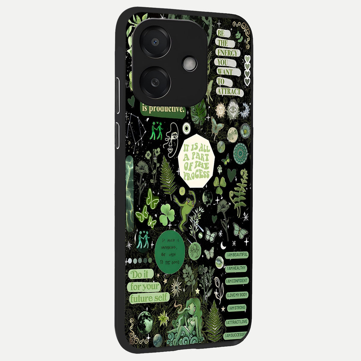  Green Mandala Pattern back cover For Oppo A3x 5G slim fit glass case with vibrant aesthetic design