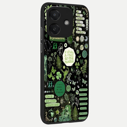  Green Mandala Pattern back cover For Oppo A3x 5G slim fit glass case with vibrant aesthetic design
