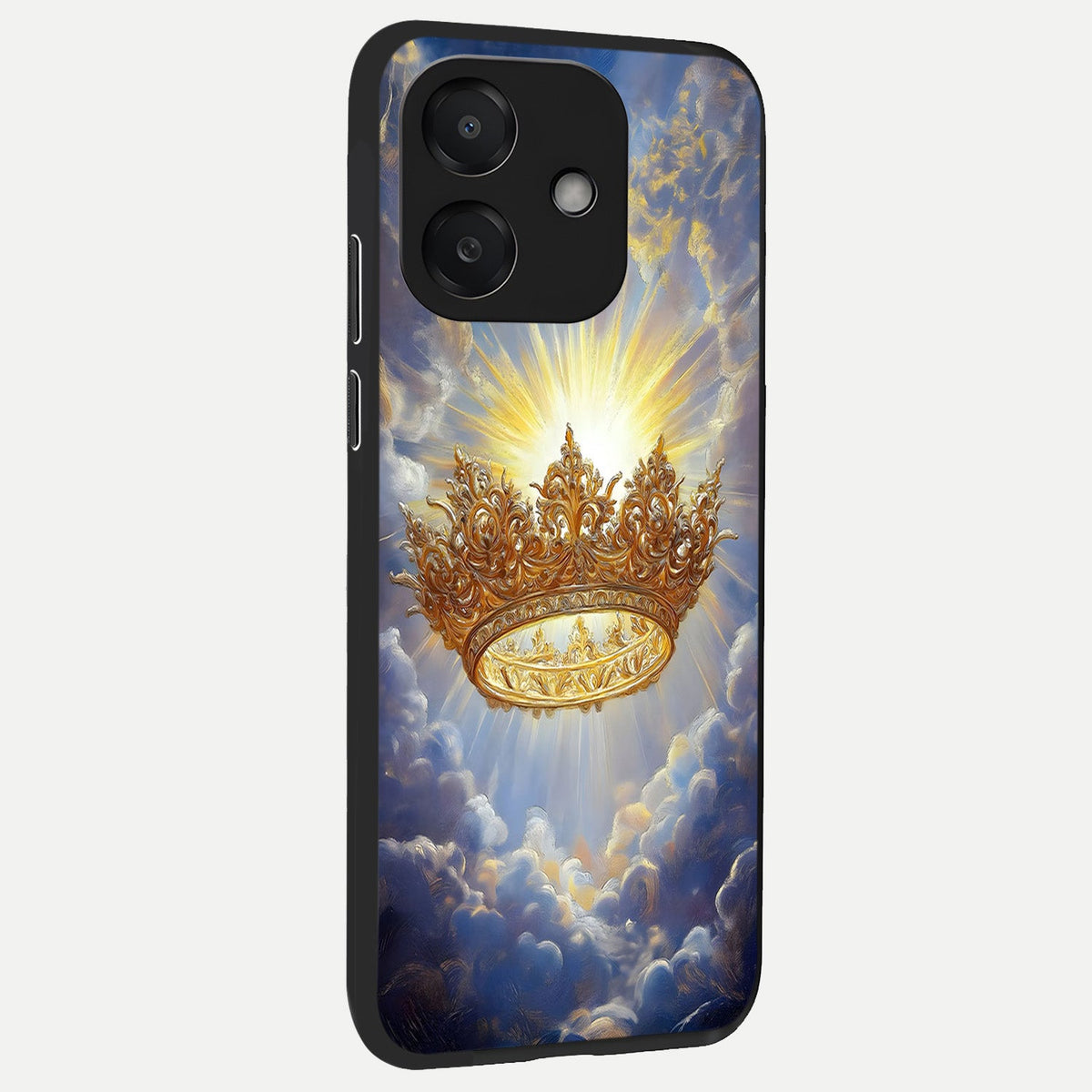  Heavenly Crown Light back cover For Oppo A3x 5G slim fit glass case with vibrant aesthetic design